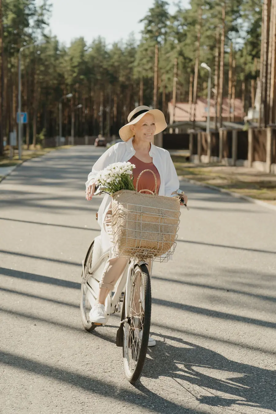 Woman riding a bike