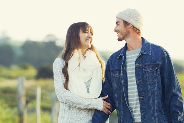 Couple smiling at each other