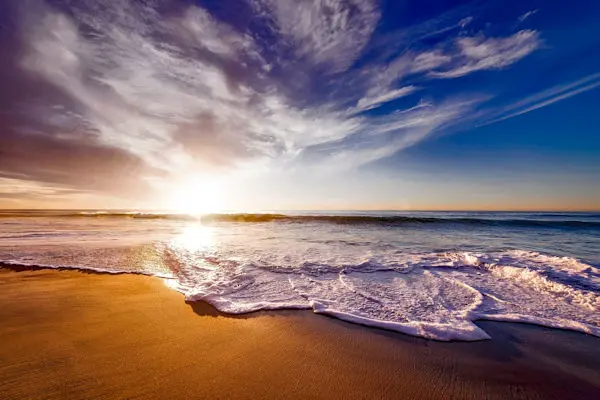 Sunny beach scene