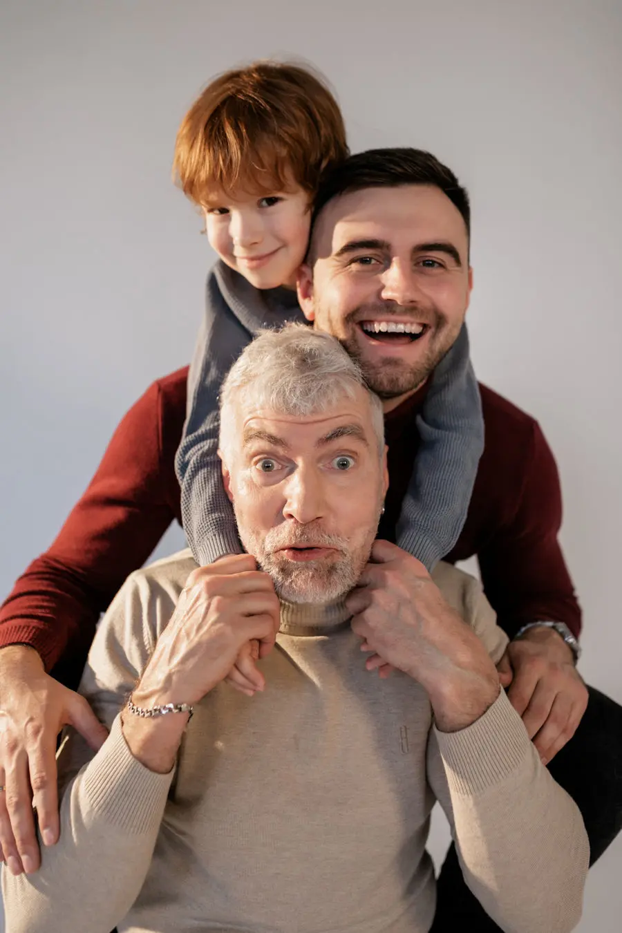 Family giving piggybacks